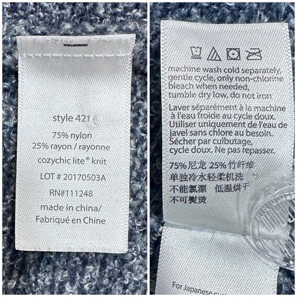 Barefoot Dreams Heathered Blue Cardigan [L14] - Picture 6 of 6